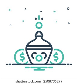 Icono colorido de la mezcla del Vector para el ahorro futuro