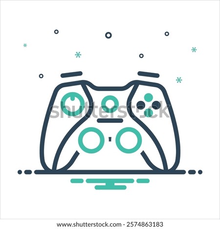 Vector colorful mix icon for gamepad
