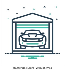 Vector colorful mix icon for garage