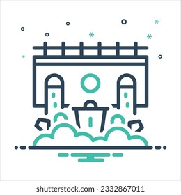 Vector colorful mix icon for garbage