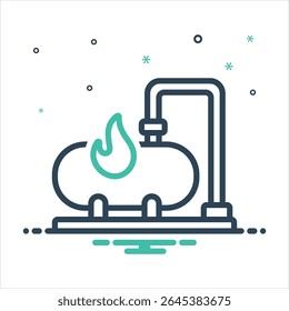 Vector colorful mix icon for gas tank
