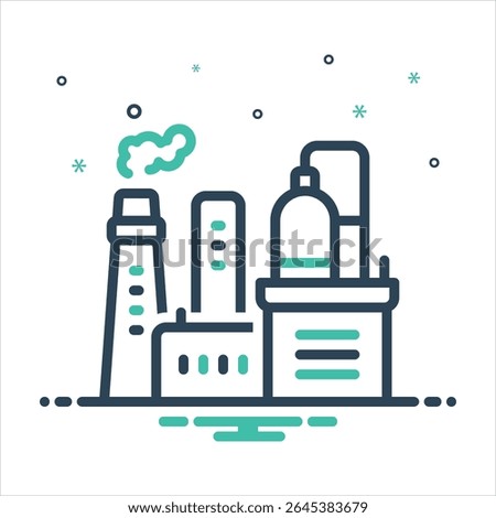 Vector colorful mix icon for gas refinery