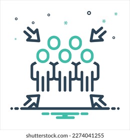 Vector colorful mix icon for gather