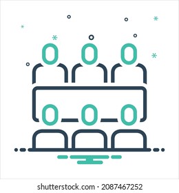 Vector colorful mix icon for gathered