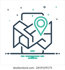 Icono de mezcla de colores vectoriales para geolocalización