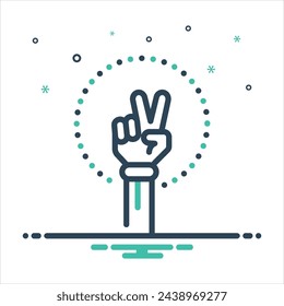 Vector colorful mix icon for gesture