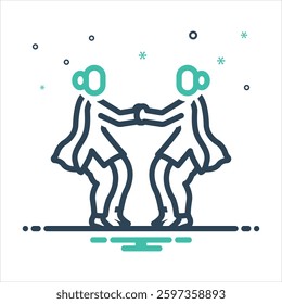 Vector colorful mix icon for gidda dance