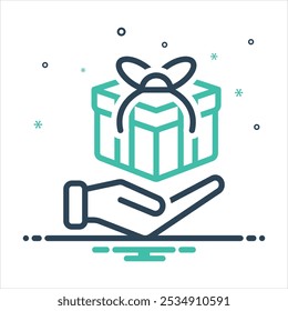 Vector colorful mix icon for gift