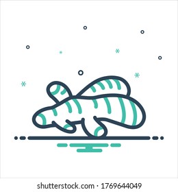 Icono de mezcla de colores vectoriales para jengibre