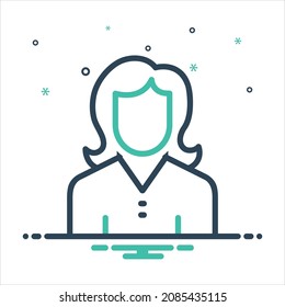 Vector colorful mix icon for girl