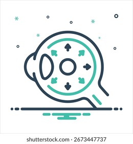 Vector colorful mix icon for glaucoma screening