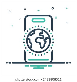 Vector colorful mix icon for global communication