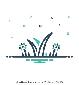 Vector colorful mix icon for grass