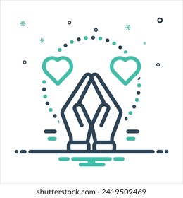 Vector colorful mix icon for gratitude