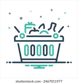 Vector colorful mix icon for grocery