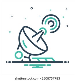 Vector colorful mix icon for ground station