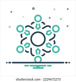 Vector colorful mix icon for group