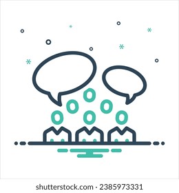 Icono de mezcla de colores vectorial para la charla de grupo