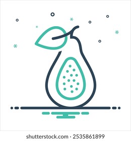 Vektor bunte Mischung Symbol für guava