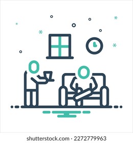Vector colorful mix icon for guest