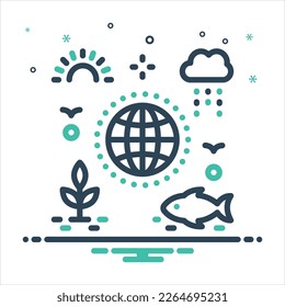 Vector colorful mix icon for habitat