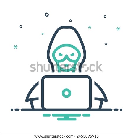 Vector colorful mix icon for hacker