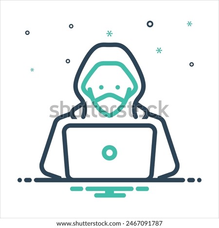 Vector colorful mix icon for hacker