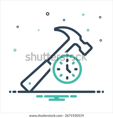 Vector colorful mix icon for hammer time