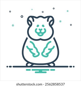 Vector colorful mix icon for hamster