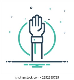 Vector colorful mix icon for hand