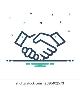Vector colorful mix icon for handshake