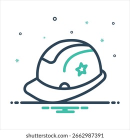 Vector colorful mix icon for hard hat