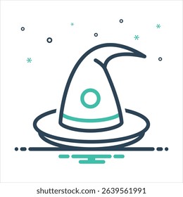 Vector colorful mix icon for hat