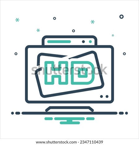 Vector colorful mix icon for hdtv