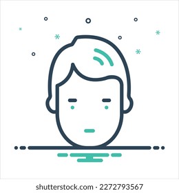 Icono de mezcla de colores vectorial para la cabeza