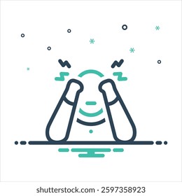 Vector colorful mix icon for headache