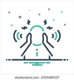 Icono de mezcla de colores vectorial para voz auditiva