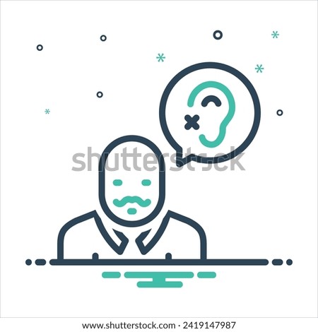 Vector colorful mix icon for hearing loss