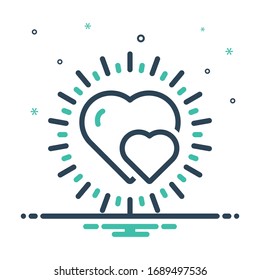 Vector colorful mix icon for heart