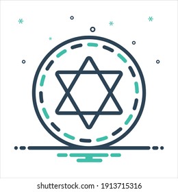 Icono de mezcla de colores vectoriales para hebreo