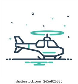 Vector colorful mix icon for helicopter
