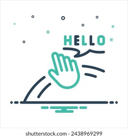 Vector colorful mix icon for hello