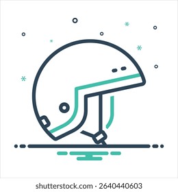 Vector colorful mix icon for helmet