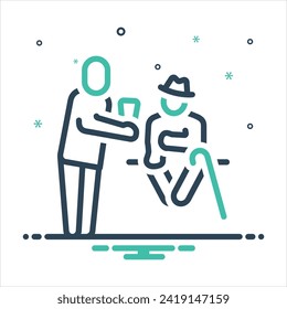 Vector colorful mix icon for help