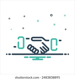 Vector colorful mix icon for helping hand