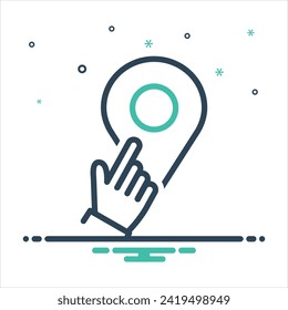 Icono de mezcla de colores vectoriales para aquí
