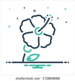 Vector colorful mix icon for hibiscus