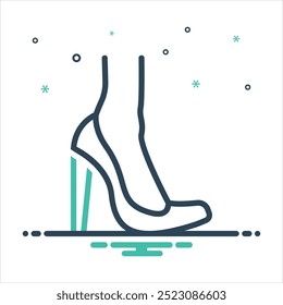 Vector colorful mix icon for high heel