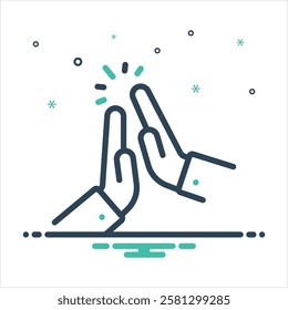 Vector colorful mix icon for high five