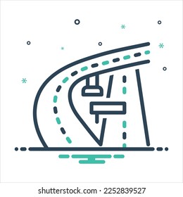 Vector colorful mix icon for highway